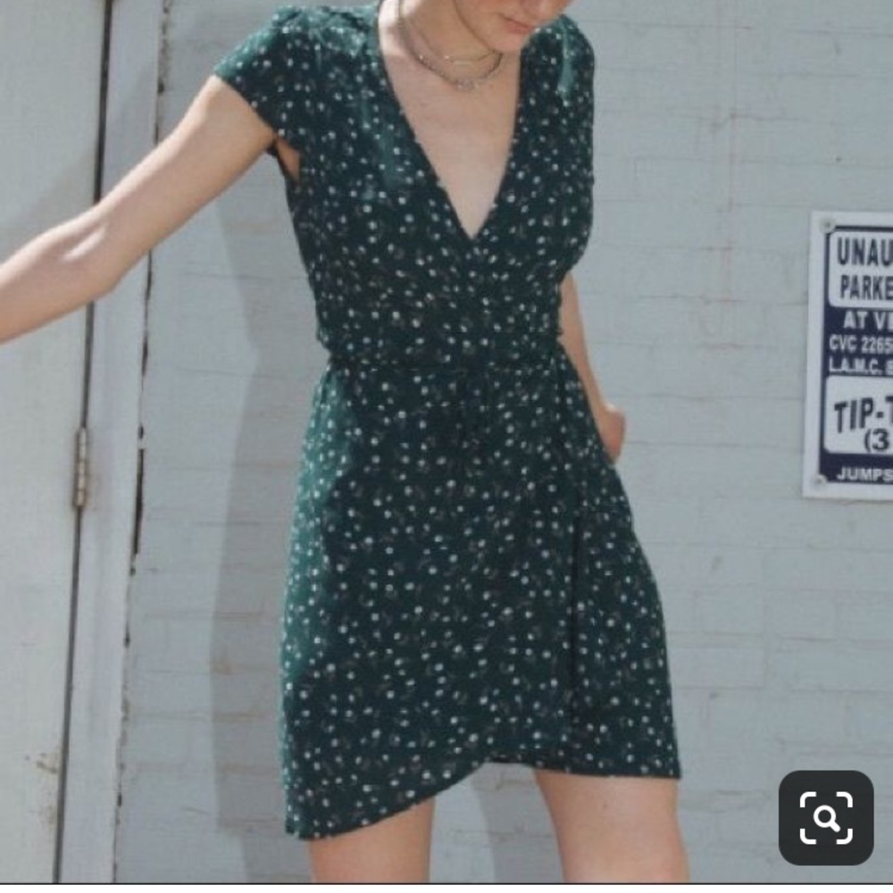 Brandy Melville green floral Robbie dress